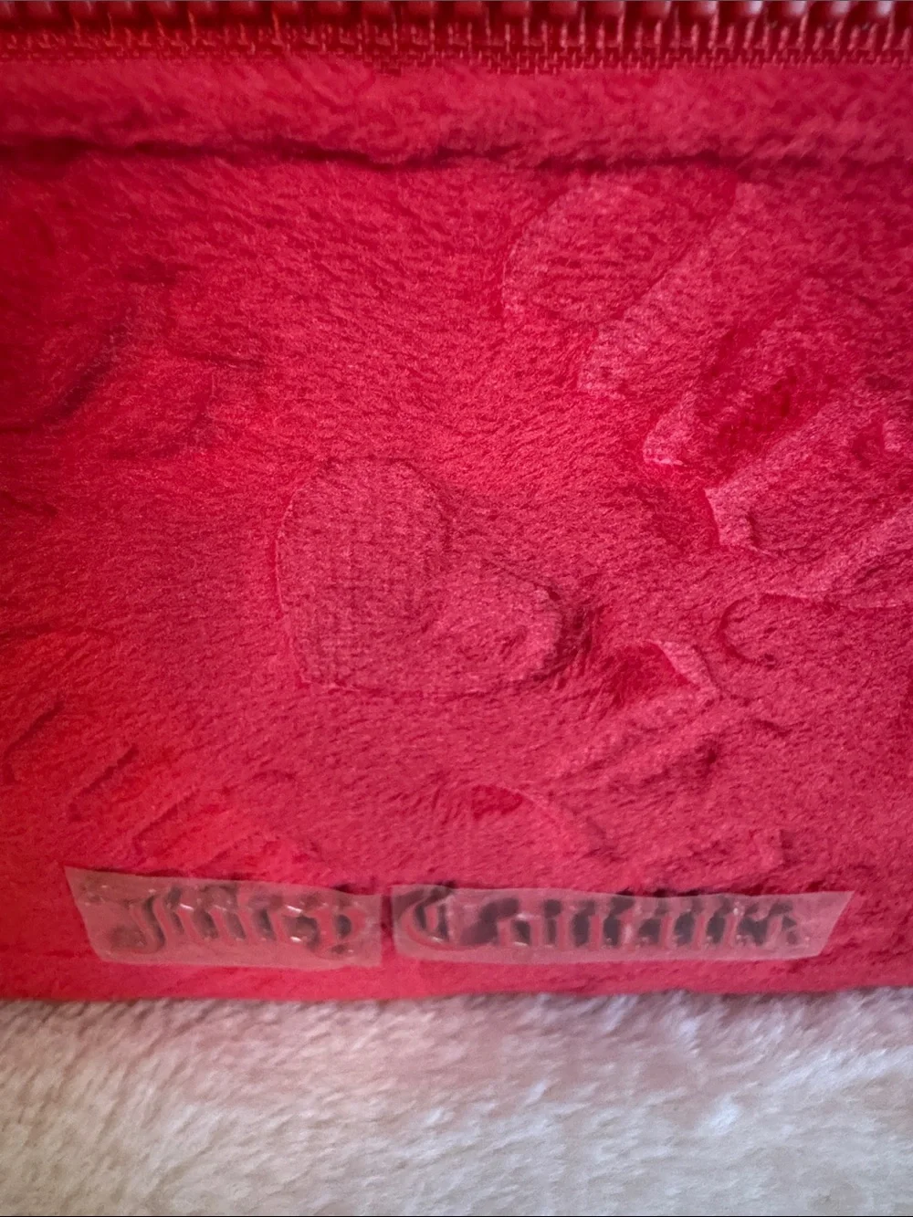 Juicy Couture Red Quilted Cosmetic Case with Handle Bundle